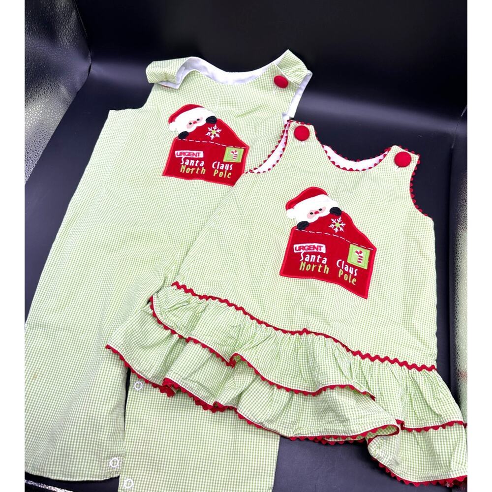 StellyBelly Vintage Baby 18M Christmas Outfits Dress and‎ Jumper Set of 2
